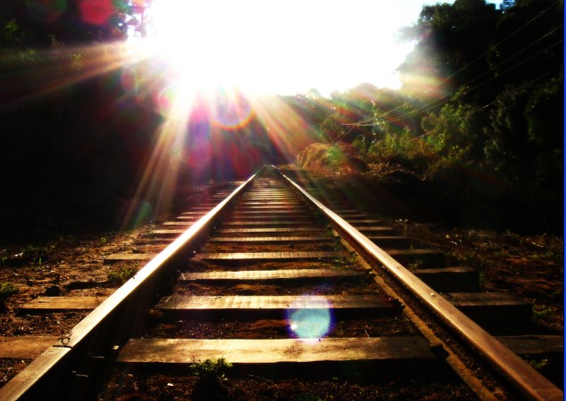 铁路-夕阳