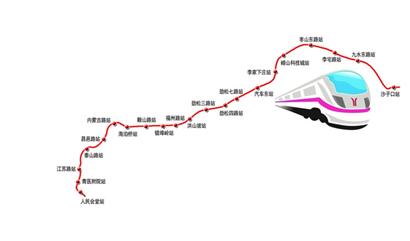 青岛地铁4号线共设21座车站