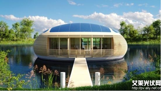 可回收材料制成太阳能漂浮屋